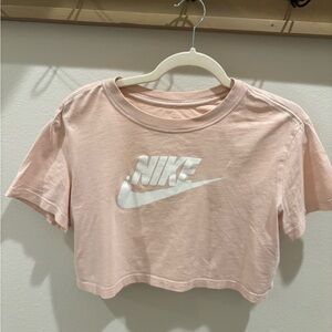 Nike Pink Essentials Icon Futura Cropped TShirt Top